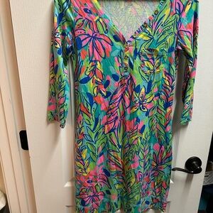 Lilly Pulitzer women's Vibrant Multicolor Floral Dress size XS/ NWOT B2